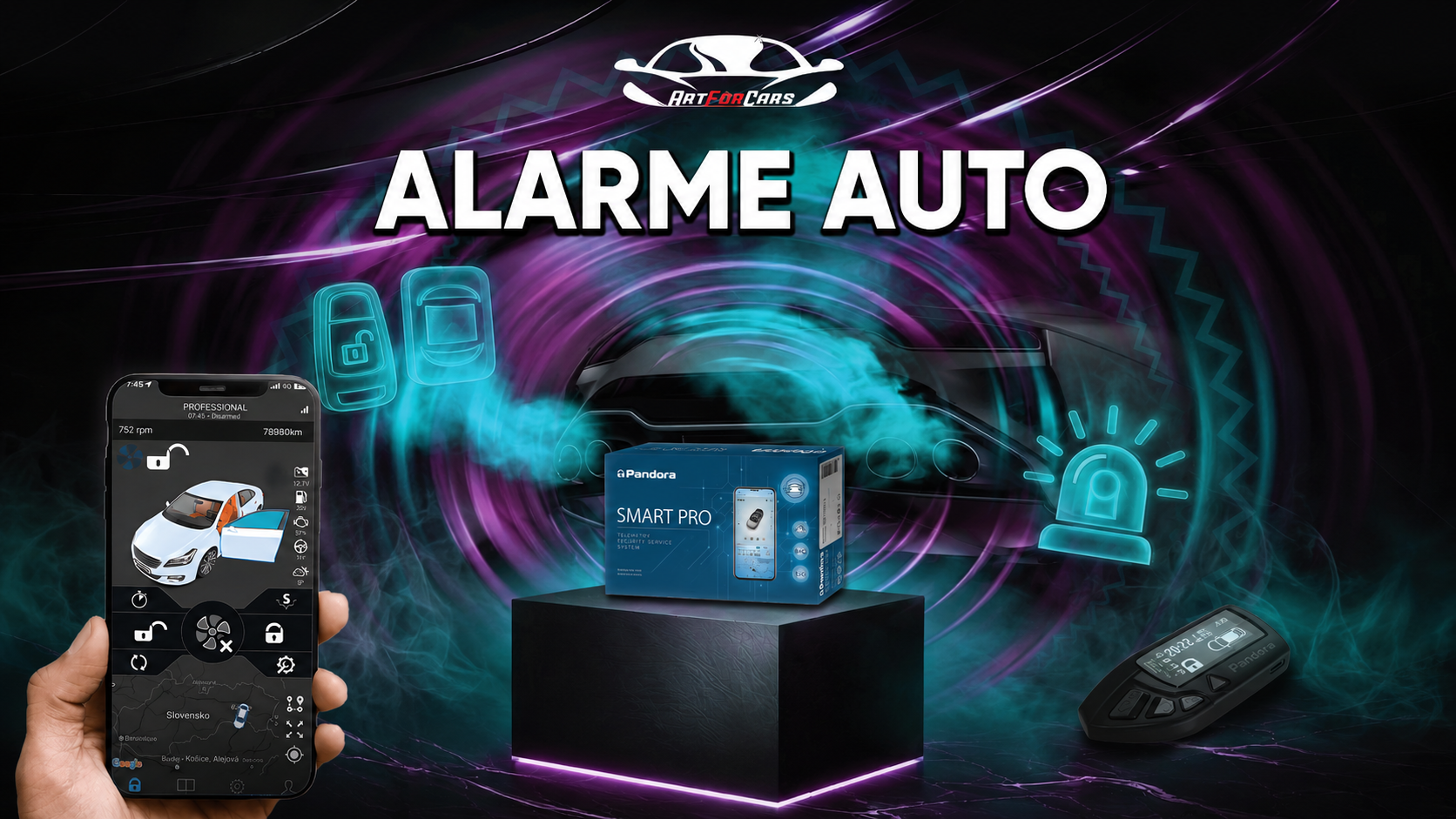 Alarme Auto cu GPS și Control de la Distanță – Pandora Smart, ARTIE SPY GPS, Camera 4K – Art For Cars România